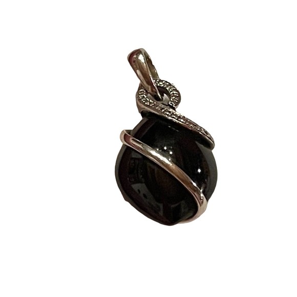 Sterling Silver 925 Black Onyx Cubic Zirconia Pendant EMA Jewlery Inc - Picture 9 of 11